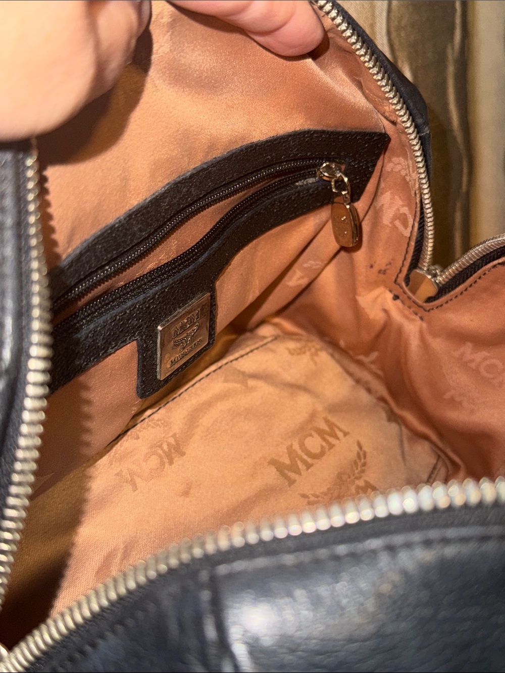 MCM Black Leather Logo-Plate Satchel - Picture 11 of 14